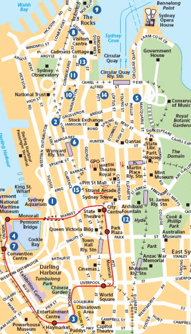 Map Of Sydney Cbd Inside Sydney's Central Business District: The Retail Core |  Newgeography.com